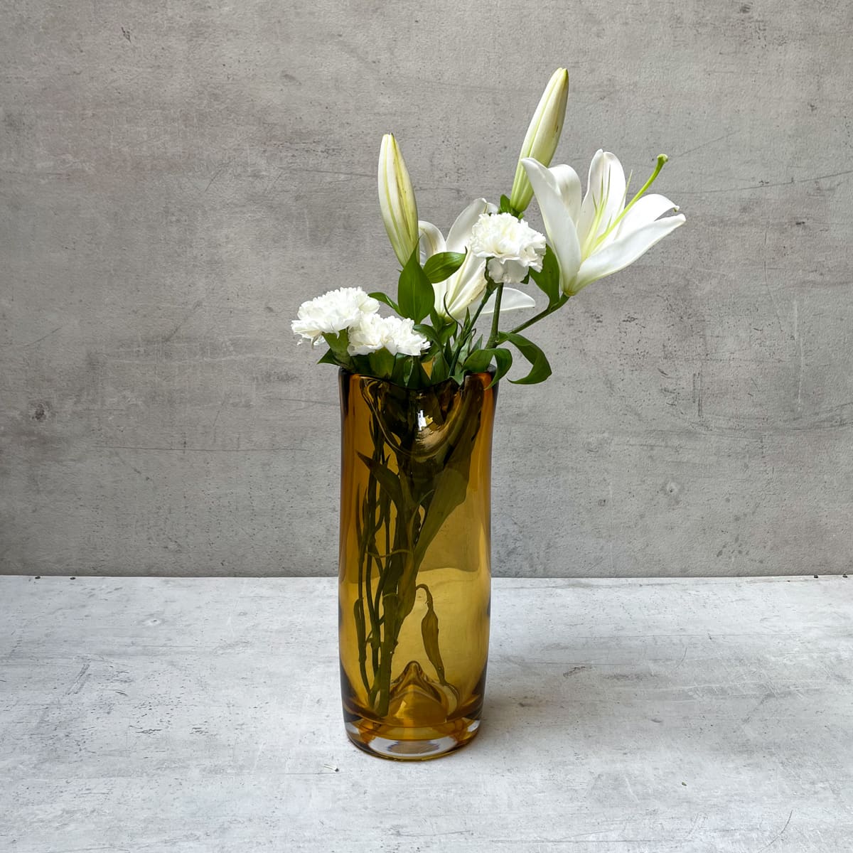Varick Amber Opulent Glass Vase - Home Artisan