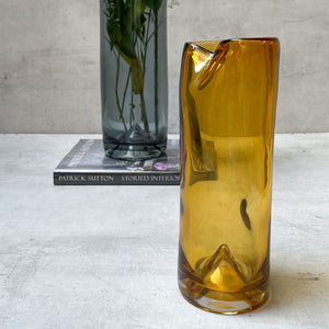 Varick Amber Opulent Glass Vase - Home Artisan