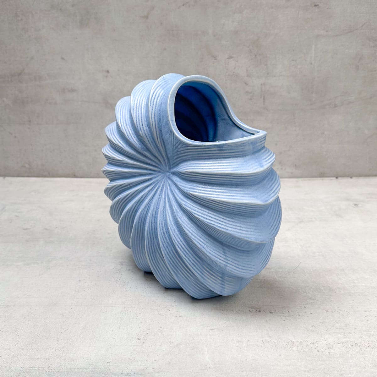 Calla Shell Blue Ceramic Vase - Home Artisan