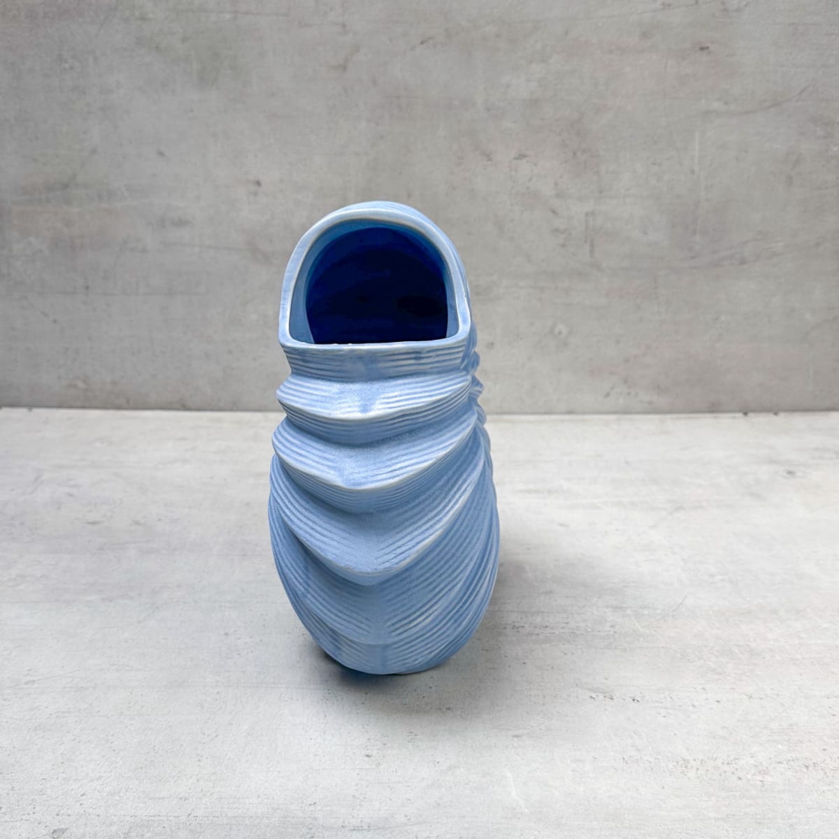 Calla Shell Blue Ceramic Vase - Home Artisan