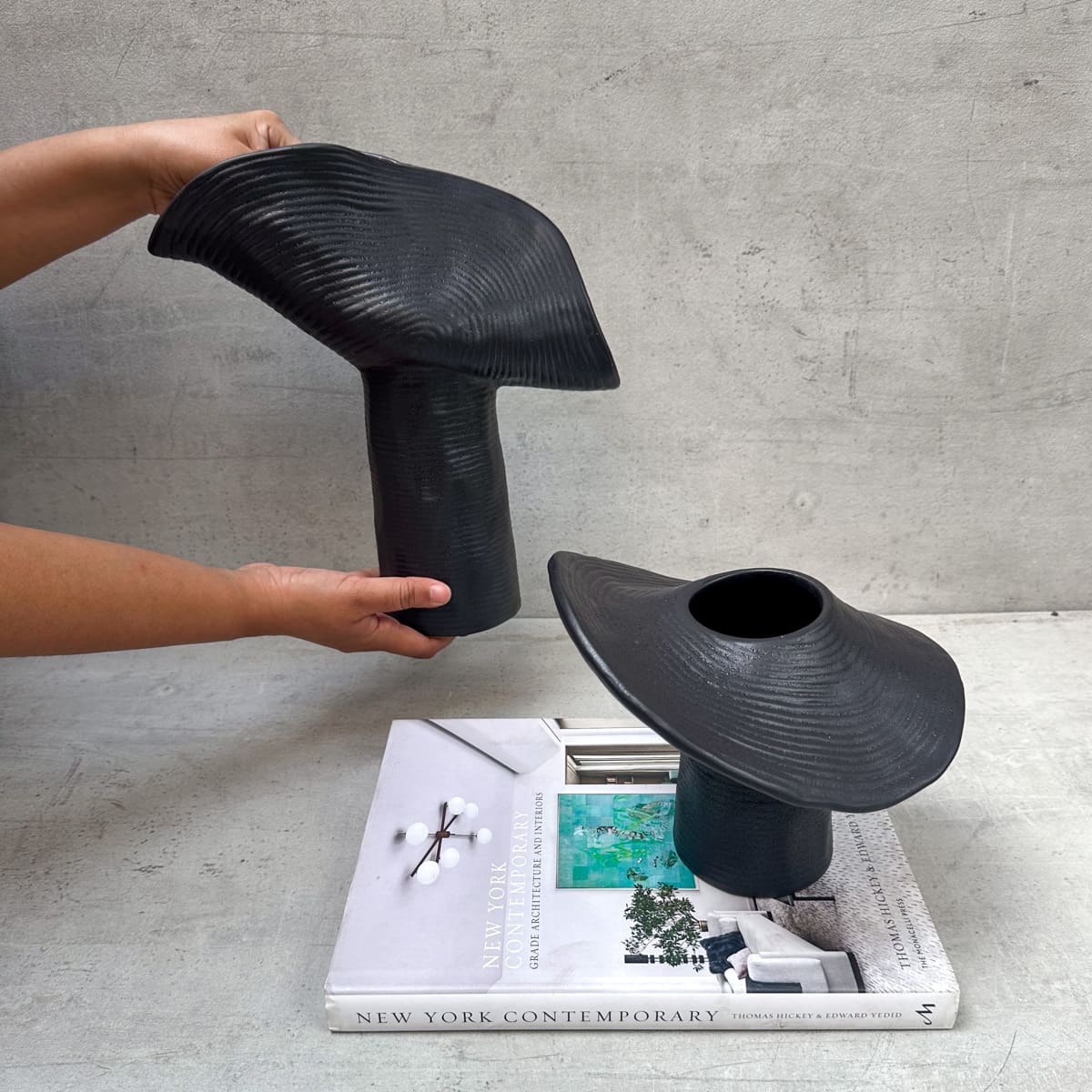 Myco Black Ceramic Vase (Large) - Home Artisan