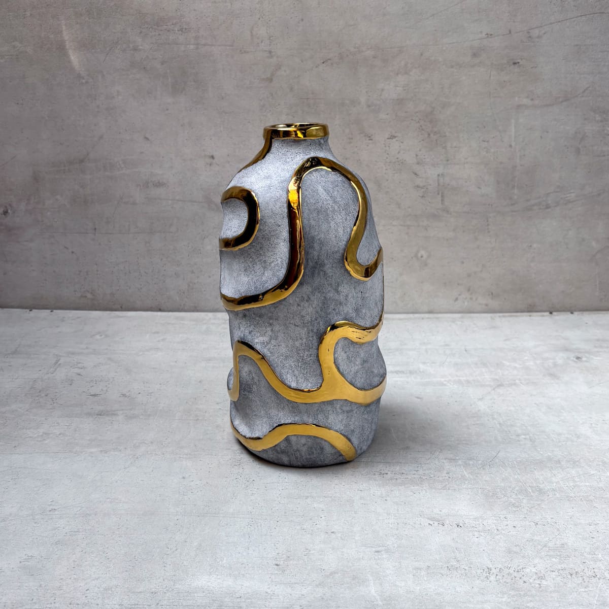 Wexford Grrey and Gold Ceramic Vase - Home Artisan