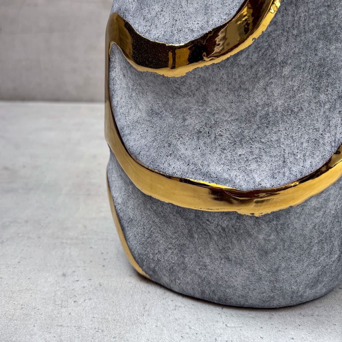 Wexford Grrey and Gold Ceramic Vase - Home Artisan