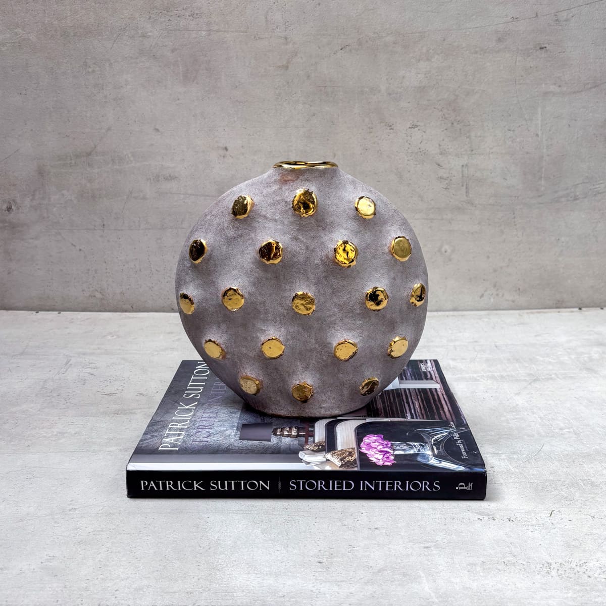 Elspeth Grey and Gold Ceramic Vase - Home Artisan