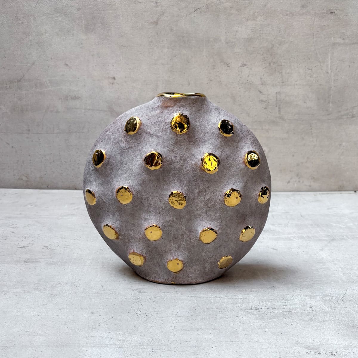 Elspeth Grey and Gold Ceramic Vase - Home Artisan