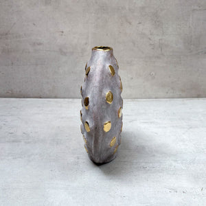 Elspeth Grey and Gold Ceramic Vase - Home Artisan