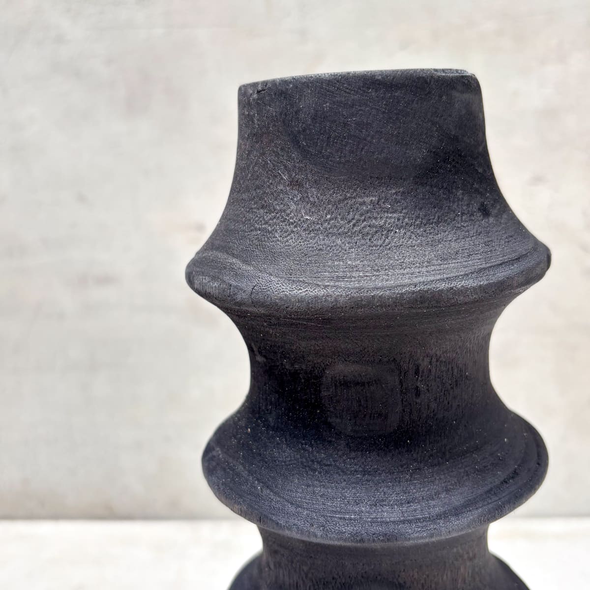 Rustic Weathered-Finish Wooden Vase - Home Artisan