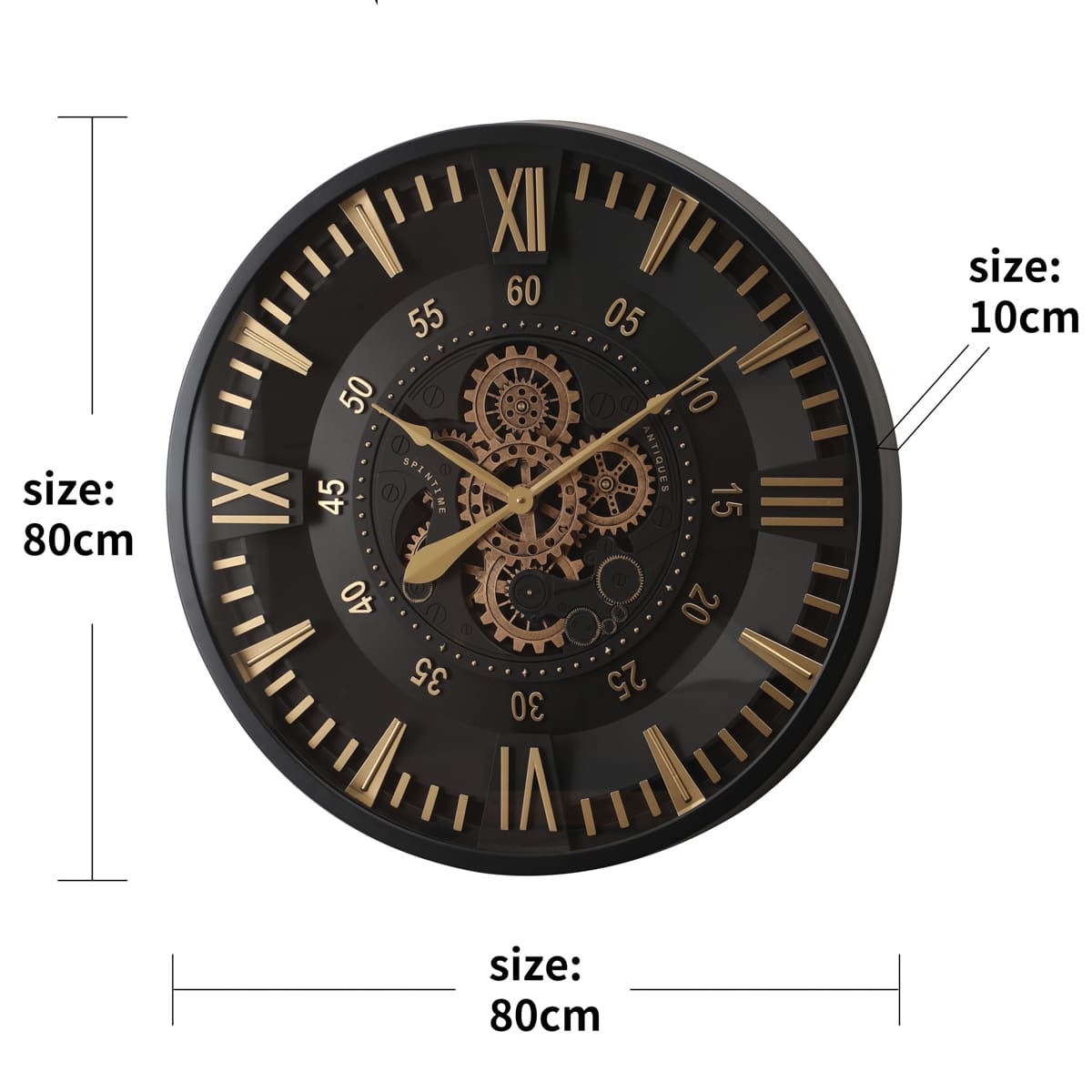 Nikandros Industrial Metal Wall Clock (31 inches) - Home Artisan