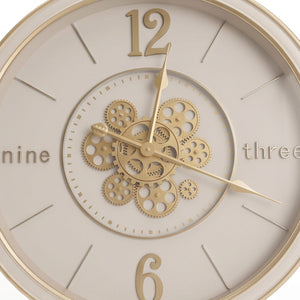 Aurelia Ivory & Gold Metal Wall Clock - Home Artisan