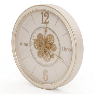 Aurelia Ivory & Gold Metal Wall Clock - Home Artisan