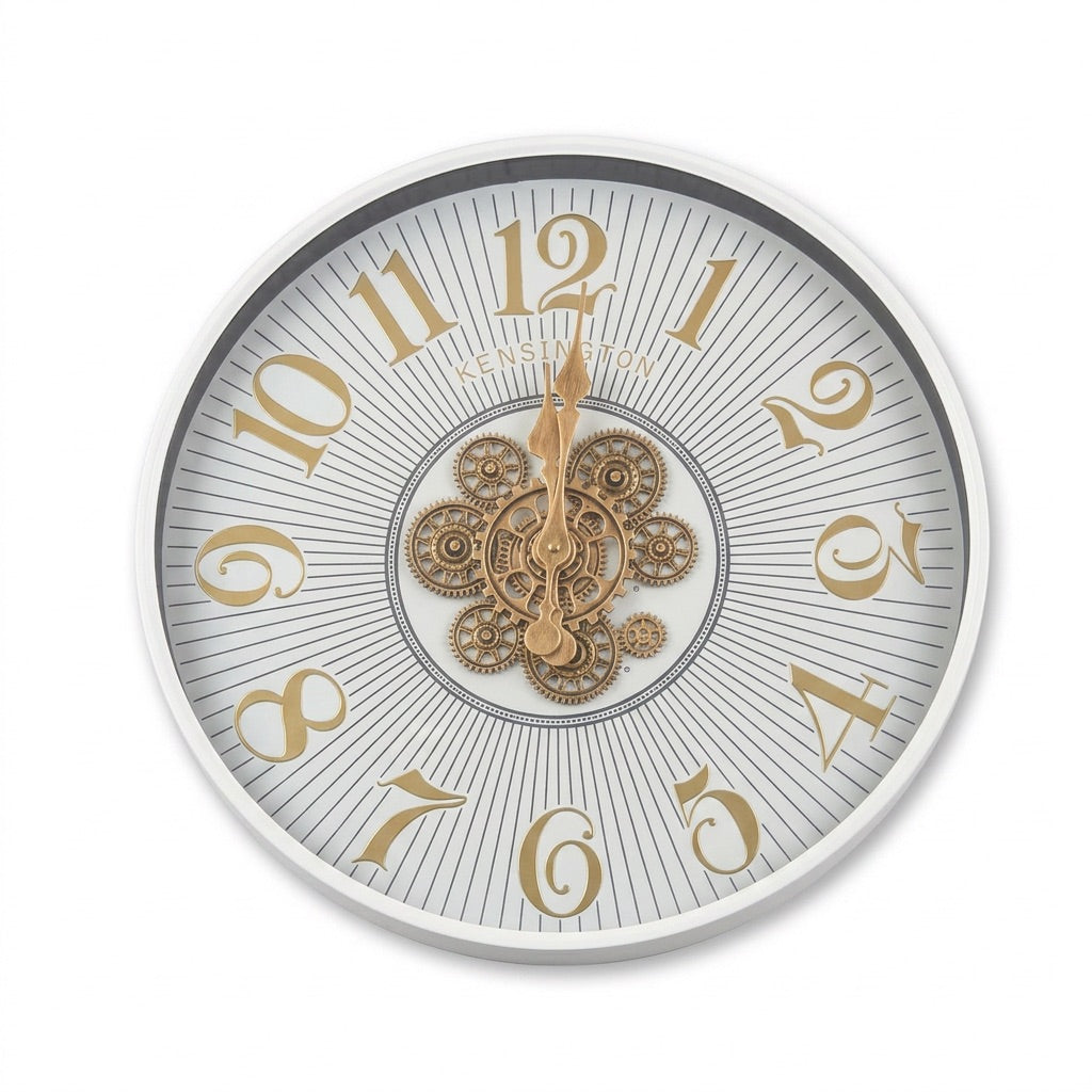 Kensington White & Gold Metal Wall Clock (23 inches)