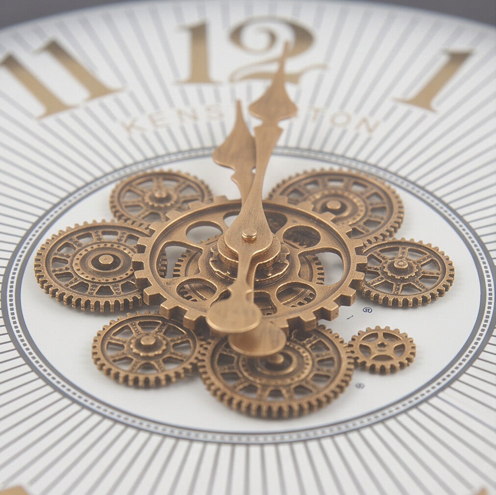 Kensington White & Gold Metal Wall Clock - Home Artisan