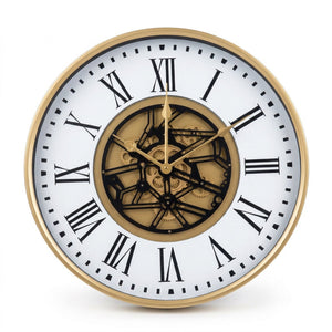 Augustus White & Gold Metal Wall Clock - Home Artisan