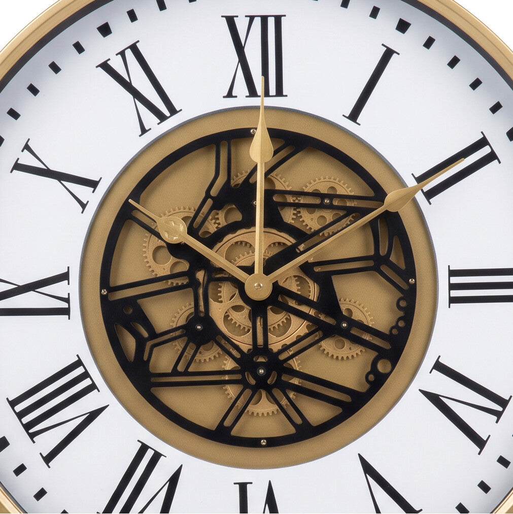 Augustus White & Gold Metal Wall Clock - Home Artisan