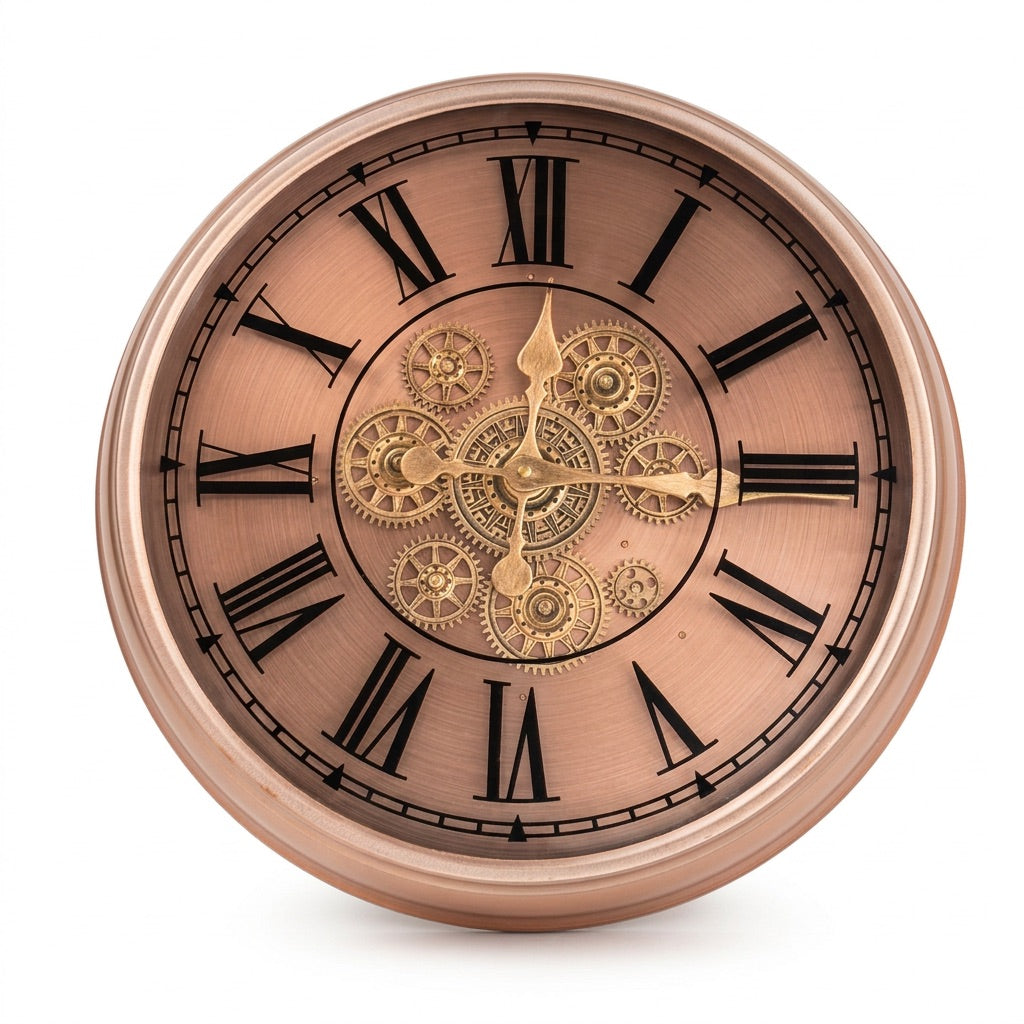 Copperton Rose Gold Metal Wall Clock (20 inches)