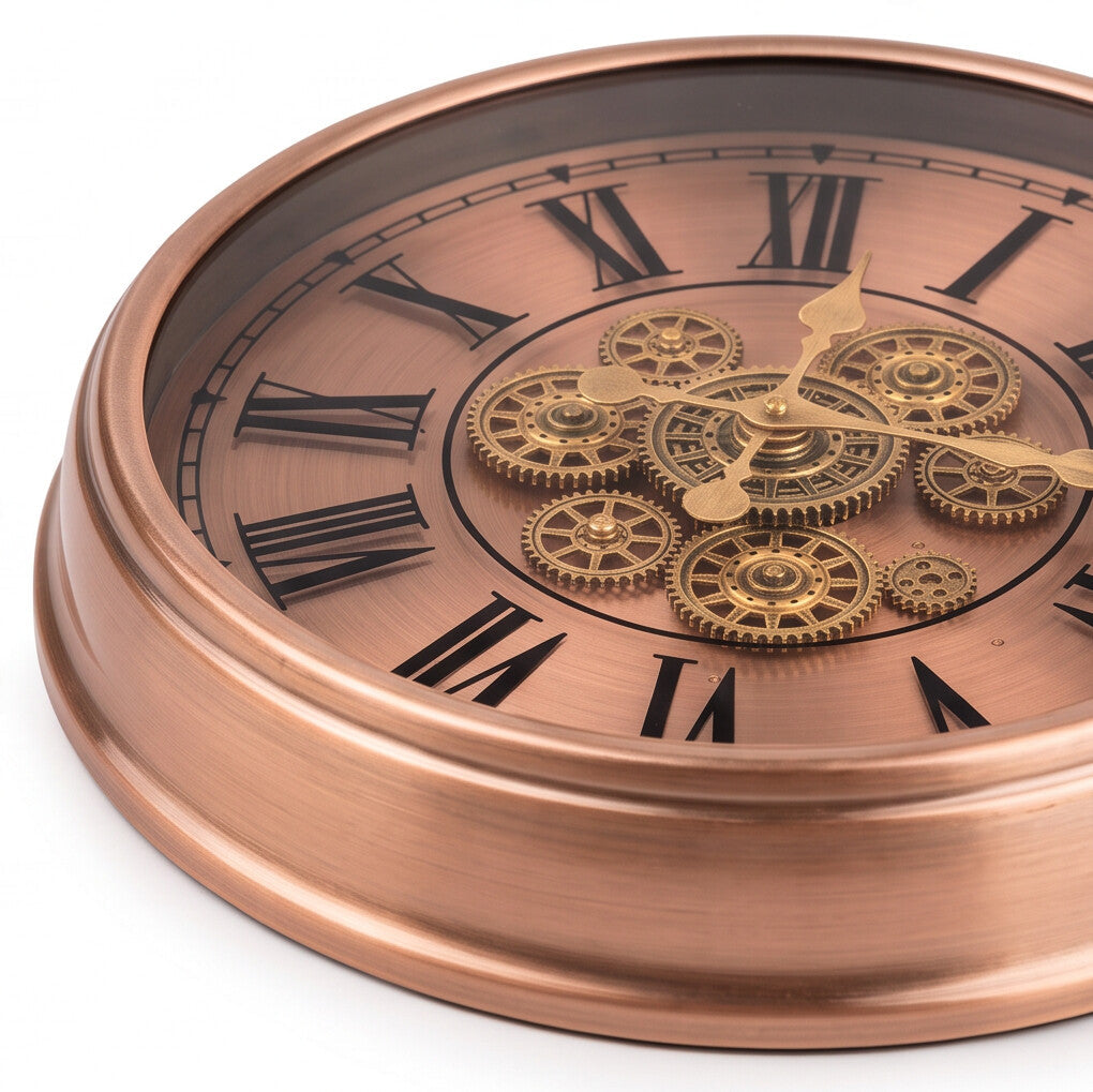 Copperton Rose Gold Metal Wall Clock - Home Artisan