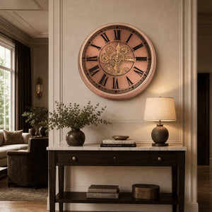 Copperton Rose Gold Metal Wall Clock (20 inches)