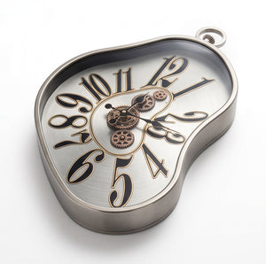 Sterling Silver Abstract Metal Wall Clock - Home Artisan