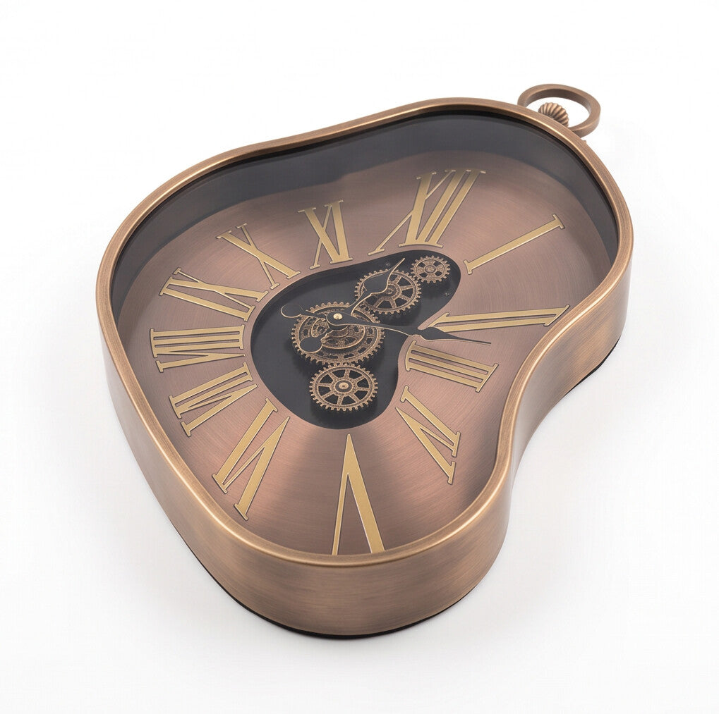 Vivienne Rose Gold Abstract Metal Wall Clock - Home Artisan