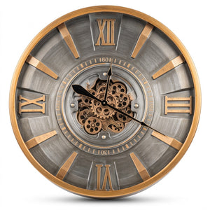 Victor Gunmetal & Gold Metal Wall Clock - Home Artisan