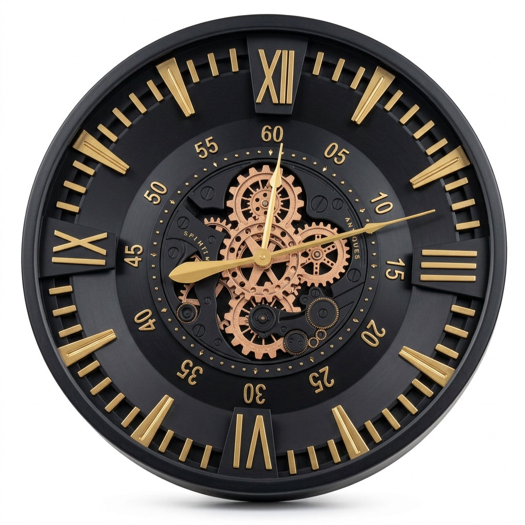 Nero Black Metal Wall Clock (31 inches)