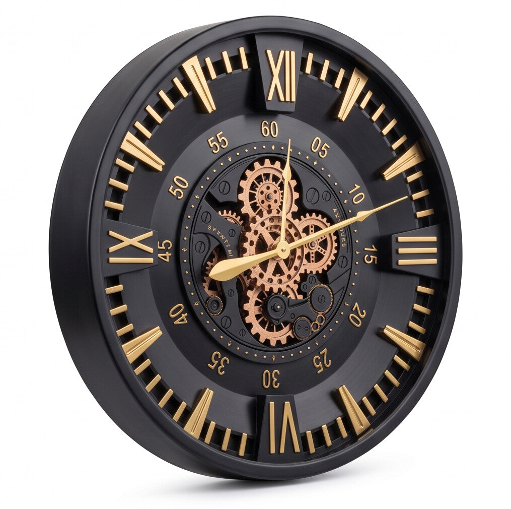 Nero Black Metal Wall Clock - Home Artisan