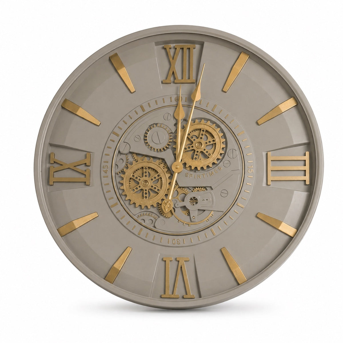 Lucien Grey & Gold Metal Wall Clock (23 inches)