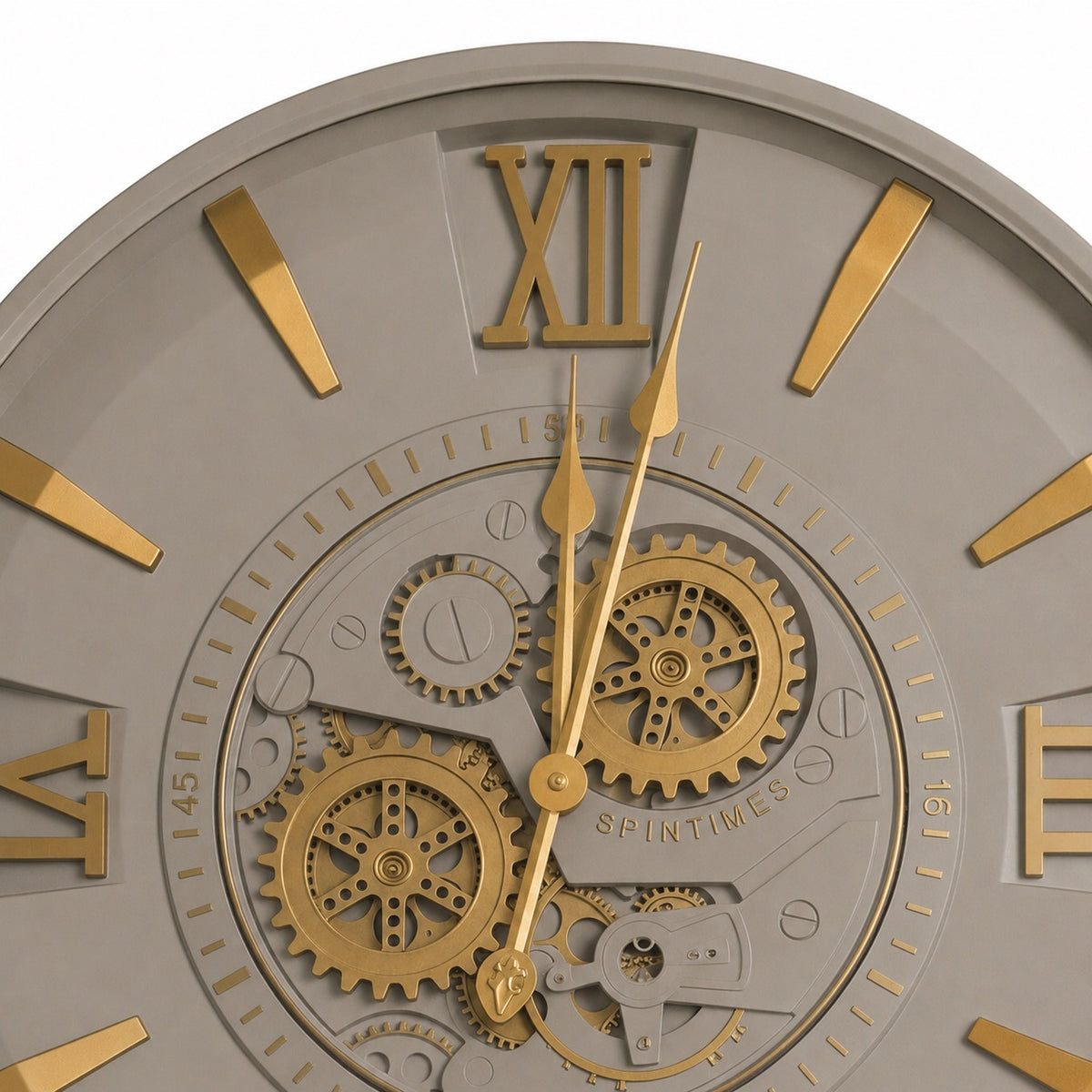 Lucien Grey & Gold Metal Wall Clock (23 inches)