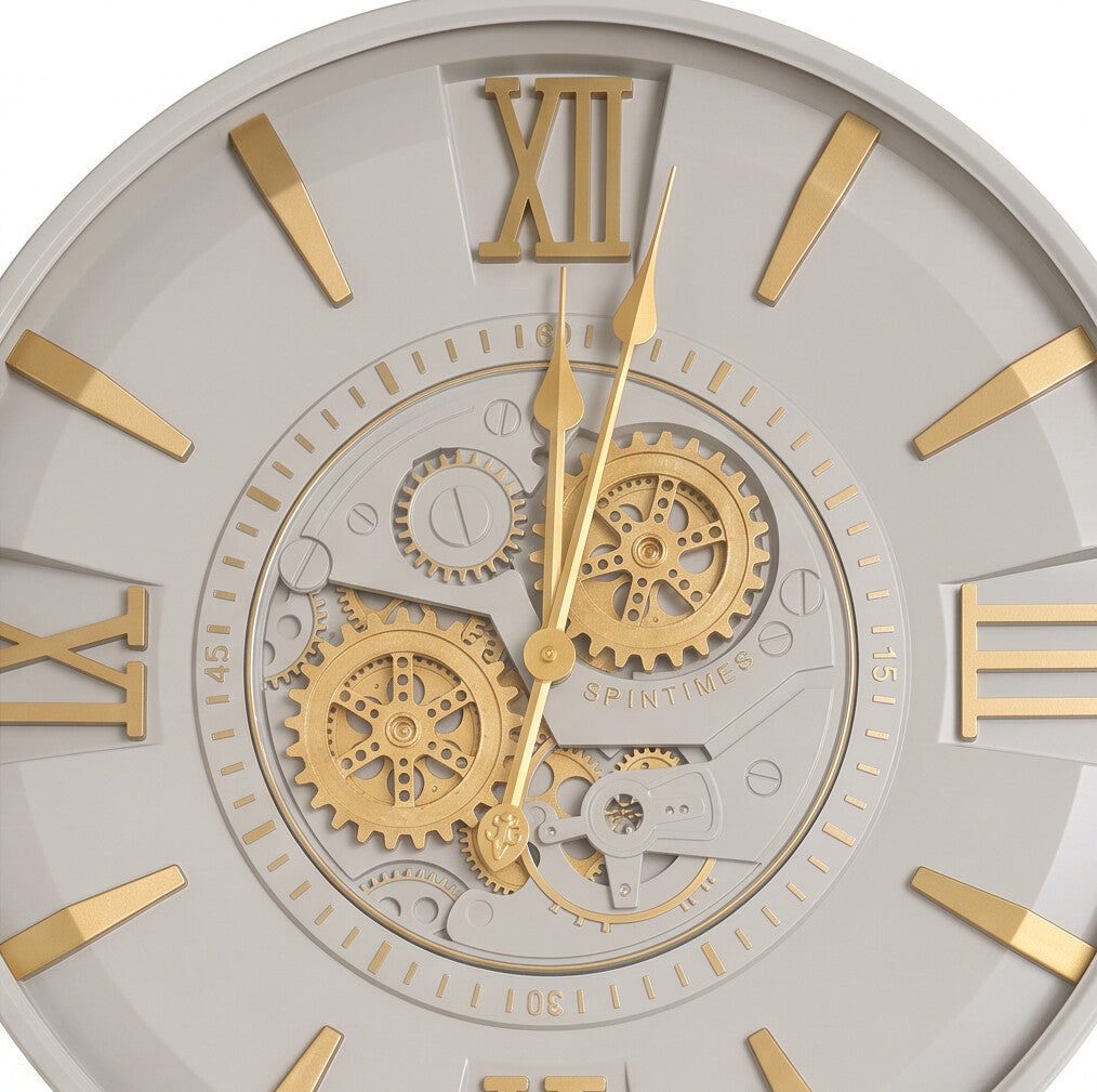Lucien White & Gold Metal Wall Clock - Home Artisan