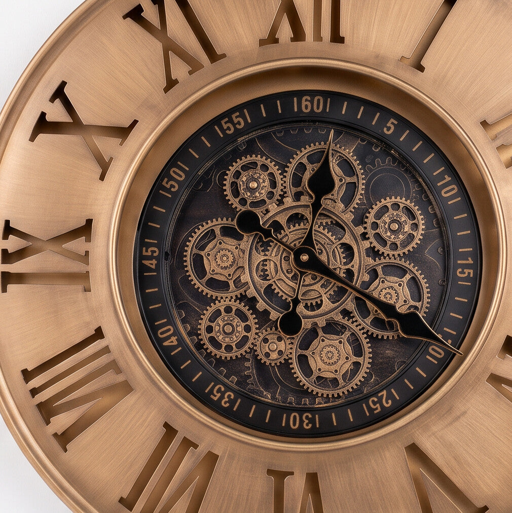 Reginald Antique Bronze Metal Wall Clock - Home Artisan