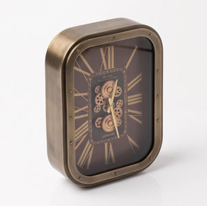 Marlowe Rectangular Vintage Bronze Metal Wall Clock - Home Artisan
