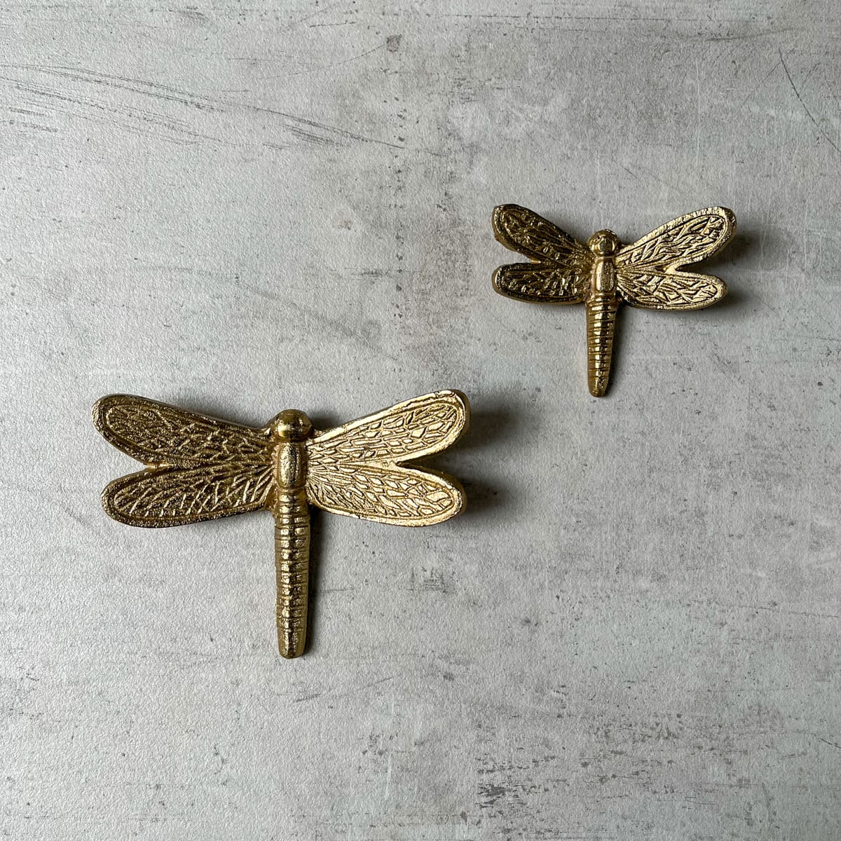 Seraphine Metal Dragonfly Wall Sculpture (Gold) - Set of 2 - Home Artisan
