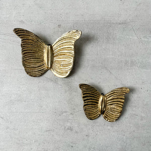 Alexandra Metal Butterfly Wall Sculpture (Gold) - Set of 2 - Home Artisan