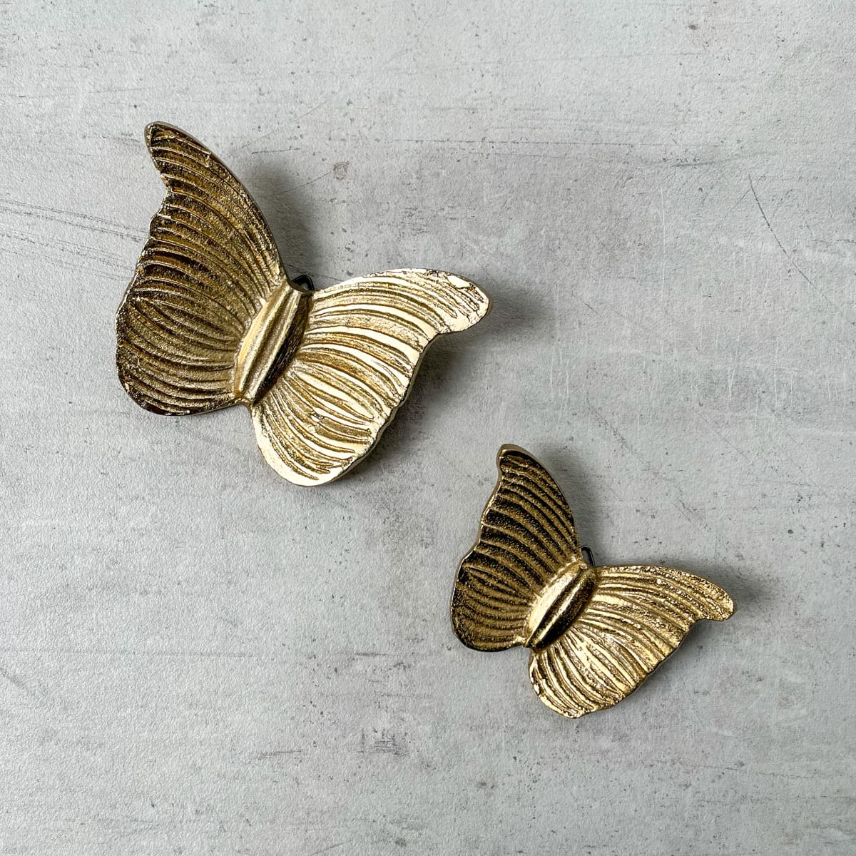 Alexandra Metal Butterfly Wall Sculpture (Gold) - Set of 2 - Home Artisan