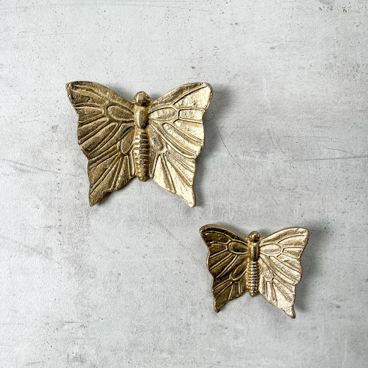 Cassandra Metal Butterfly Wall Sculpture (Gold) - Set of 2 - Home Artisan