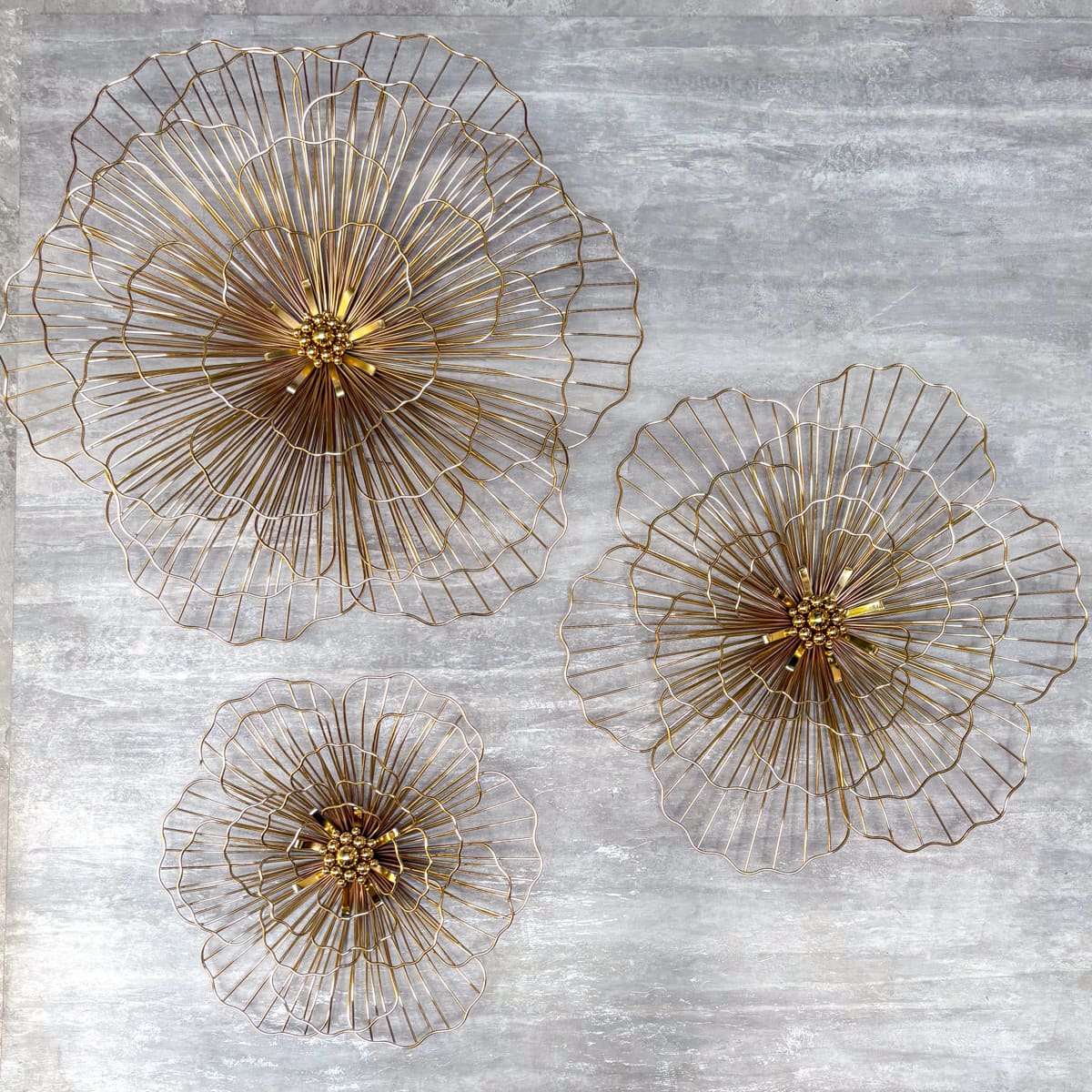 Ornate Golden Burst Wall Decor (Set of 3) - Home Artisan