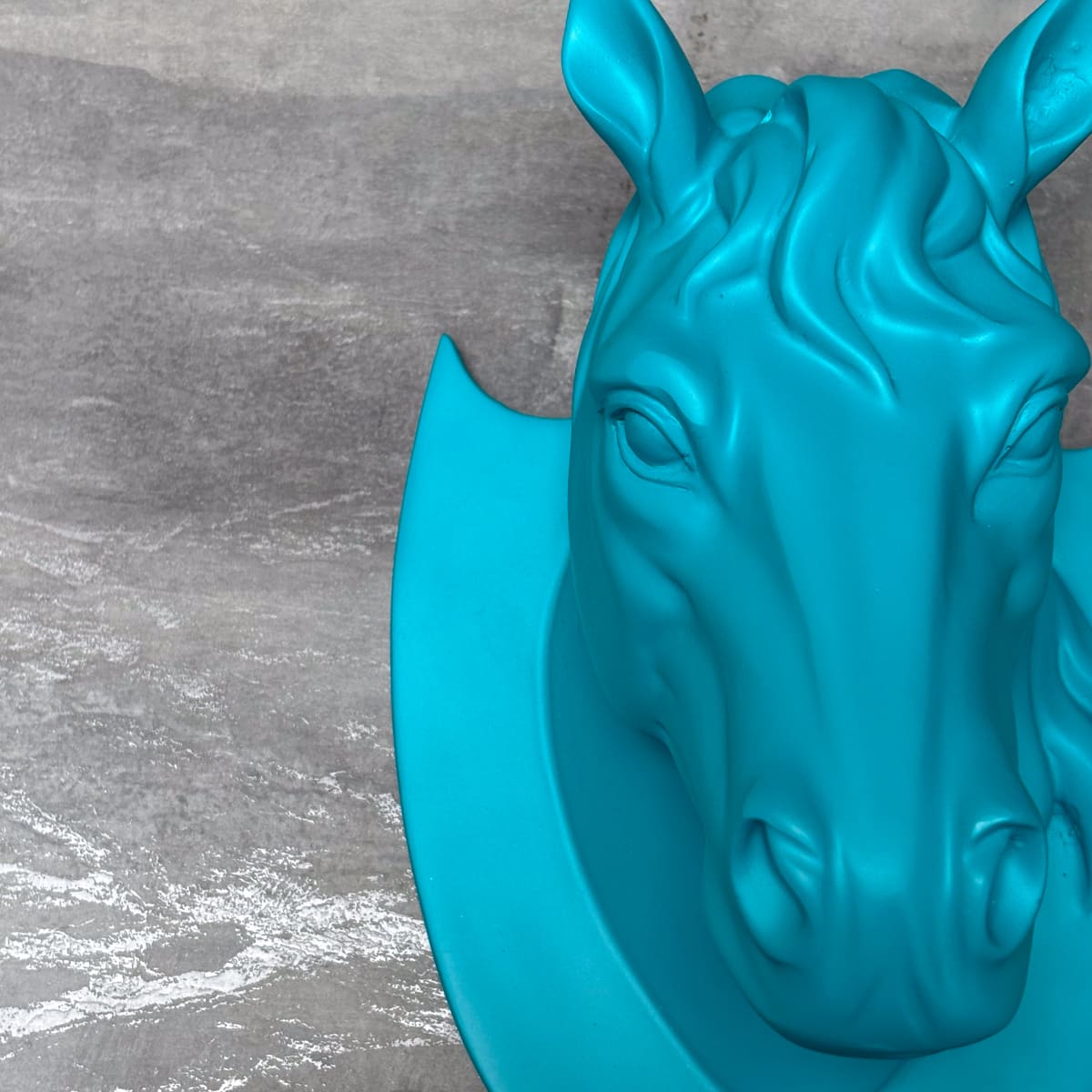 Aqua Horse Wall Head Sculpture - Home Artisan