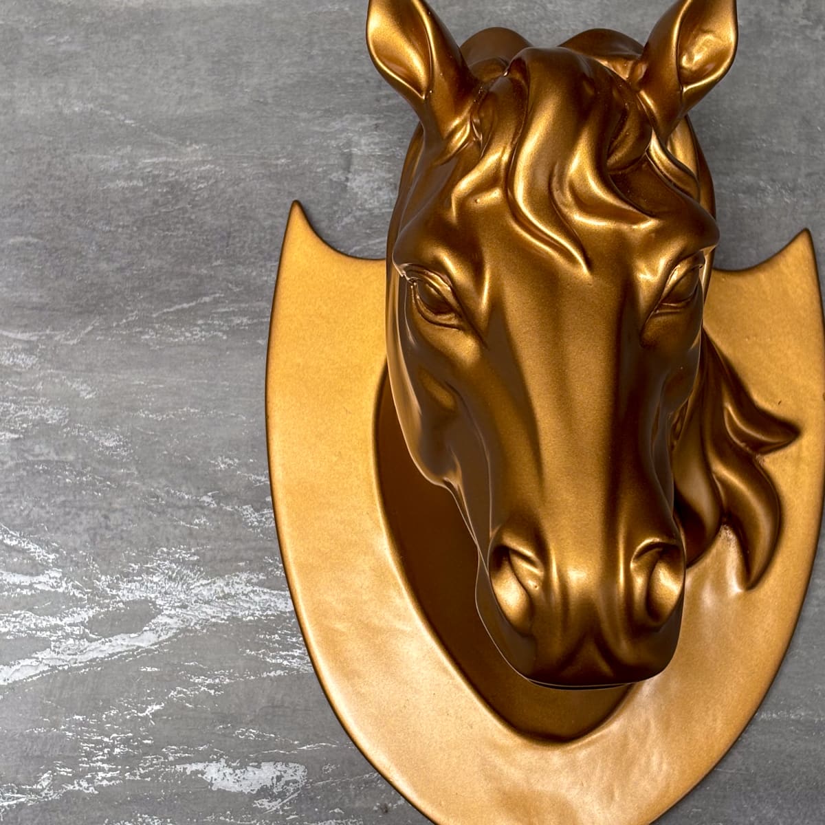 Golden Horse Wall Head Sculpture - Home Artisan