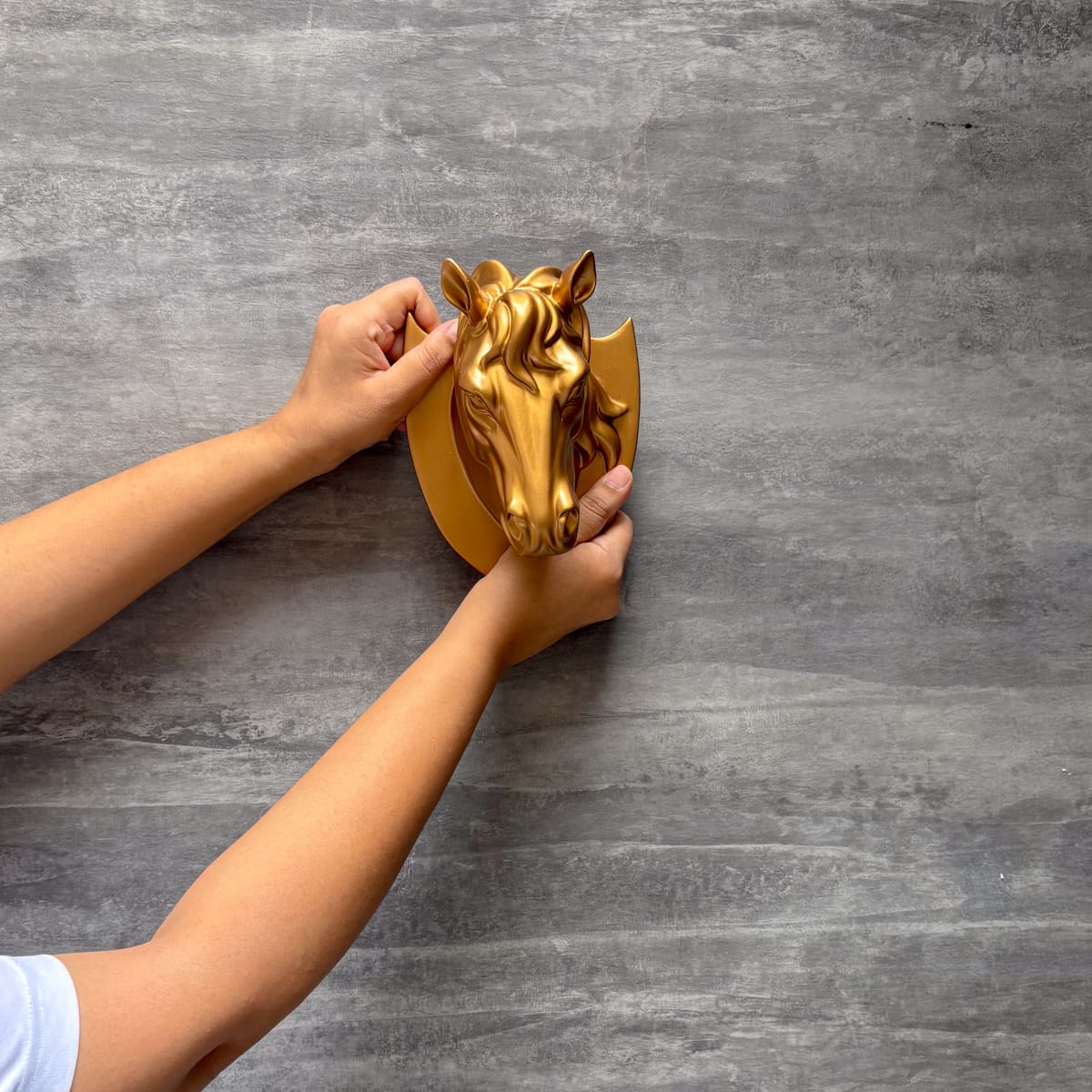 Golden Horse Wall Head Sculpture - Home Artisan