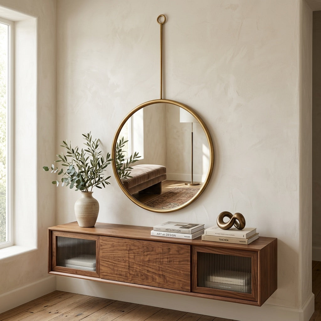 Aurelia Round Hanging Wall Mirror (Large) - Home Artisan