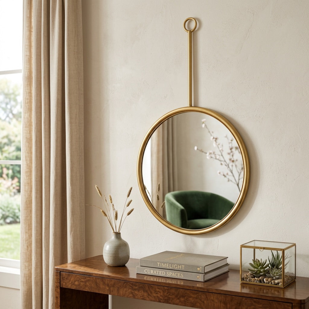Aurelia Round Hanging Wall Mirror (Small) - Home Artisan