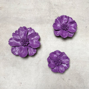 Peony Flowers Wall Sculpture (Purple) - Home Artisan