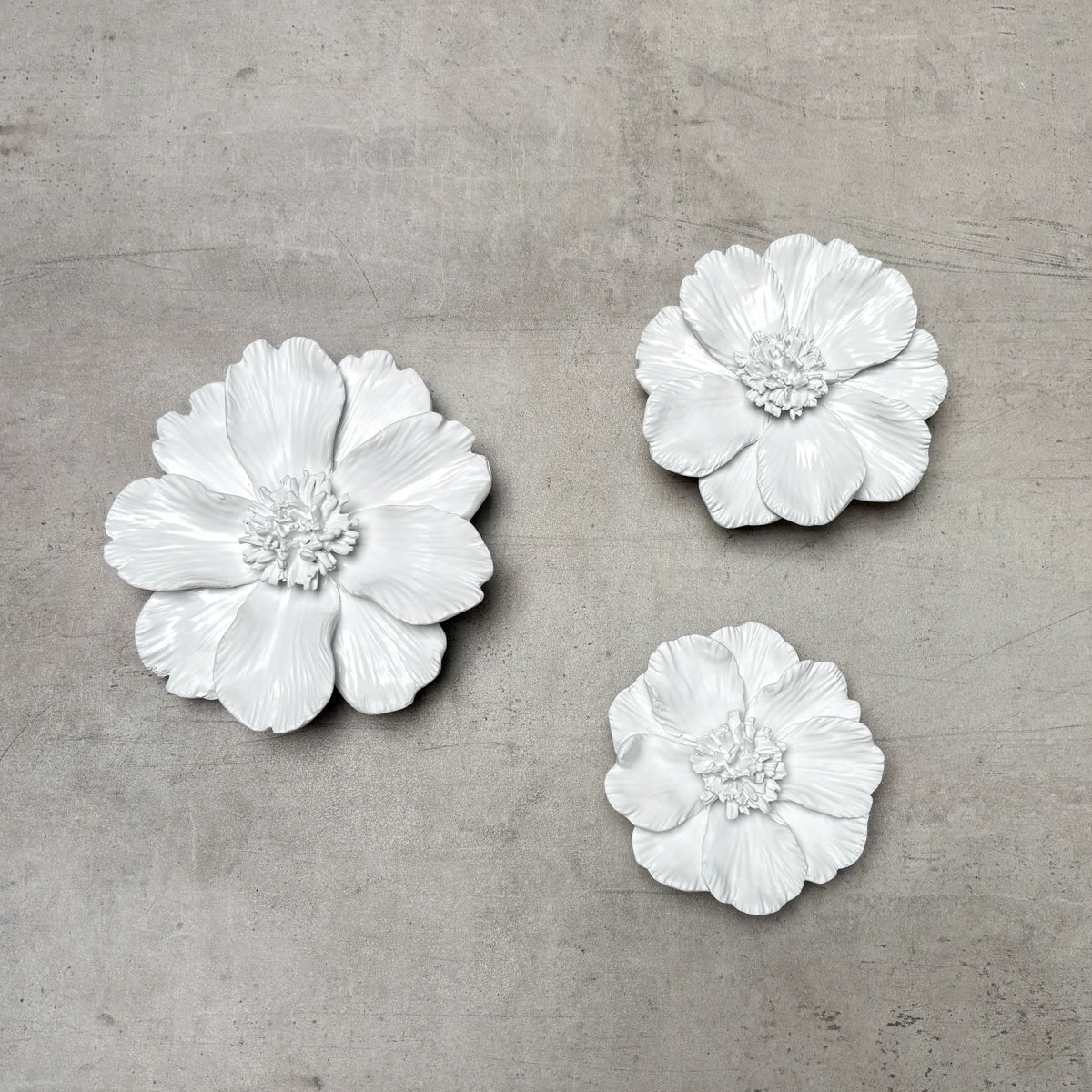 Peony Flowers Wall Sculpture (White) - Home Artisan