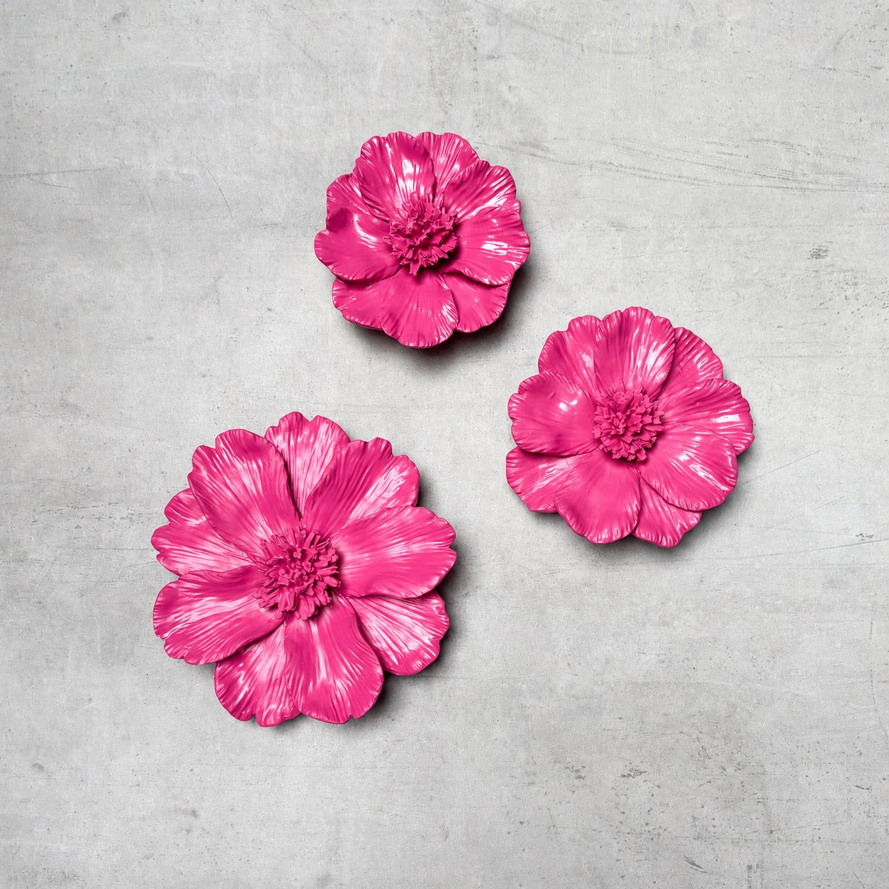 Peony Flowers Wall Sculpture (Pink)