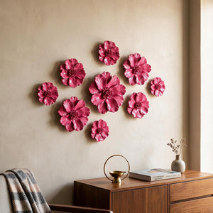 Peony Flowers Wall Sculpture (Pink)