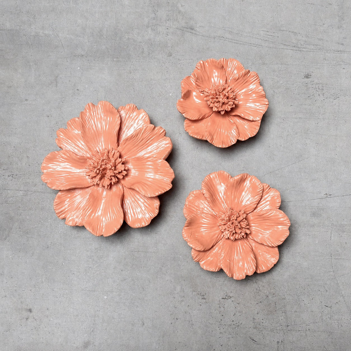 Peony Flowers Wall Sculpture (Peach) - Home Artisan
