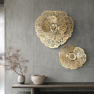 Golden Filigree Petal Wall Decor (Set of 2)