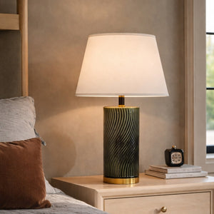 Green Ripple Ceramic Table Lamp