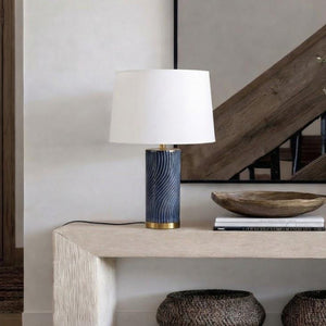 Navy Ripple Ceramic Table Lamp