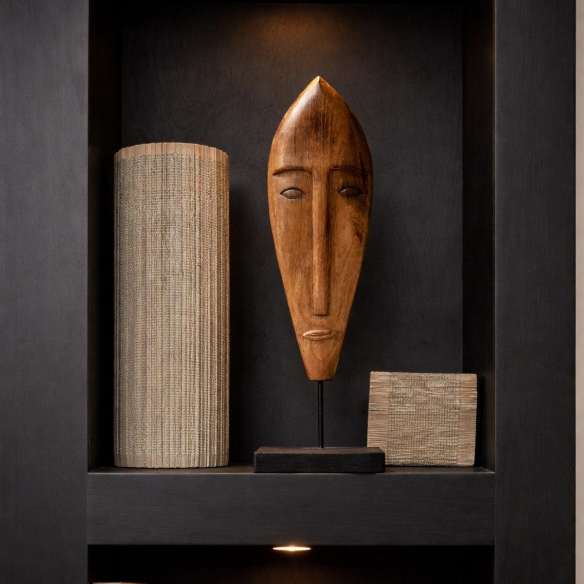 Mikom Wooden Face Sculpture (Large)